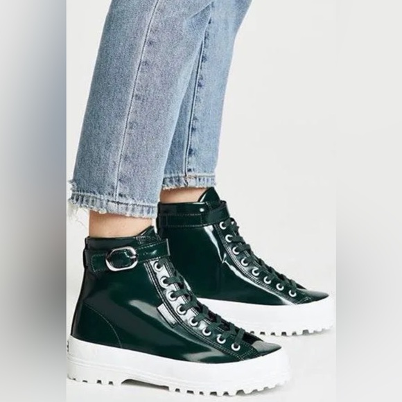 Superga Shoes - Superga x Alexa Chung patent leather high top boots